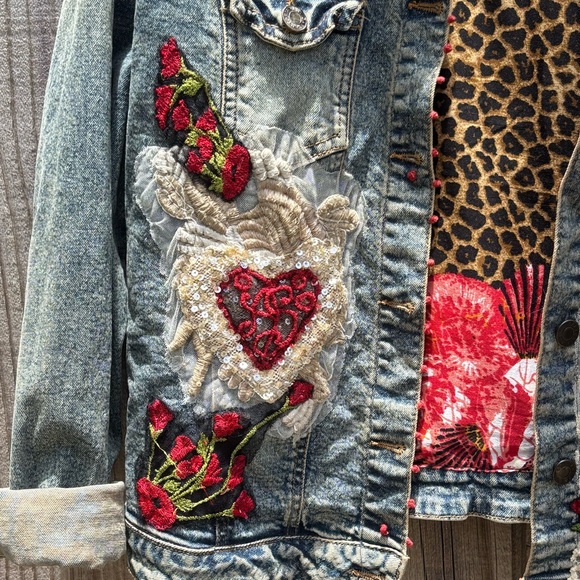 Vintage Antica Sartoria Women’s Denim Jacket Embroidered Unique See Desc!) - Picture 12 of 15